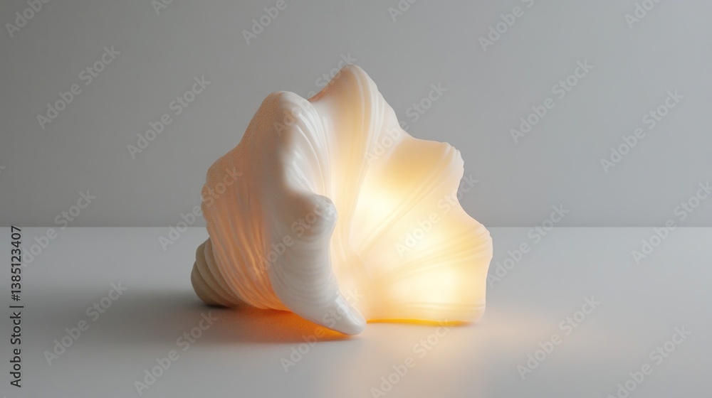 Abstract Shell Lamp in Minimalist Setting Abstract Shell Lamp in Minimalist Setting