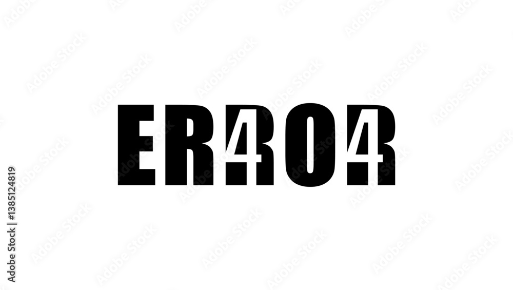 Fototapeta premium Error 404 symbol , black isolated silhouette