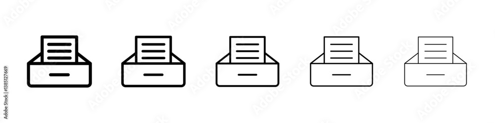 Archive icons vector set in different stroke line style Archive icons vector set in different stroke line style