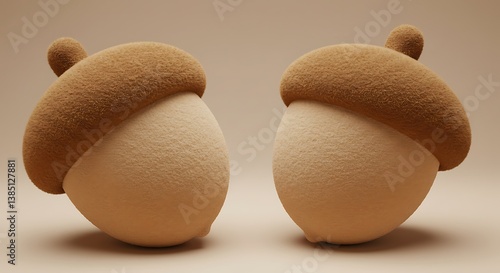 Cute Acorn Duo, Autumn Season