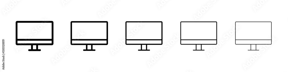Computer icons vector set in different stroke line style Computer icons vector set in different stroke line style
