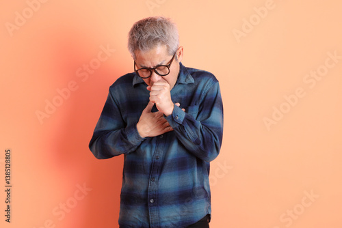 50s Asian Man in casual clothes