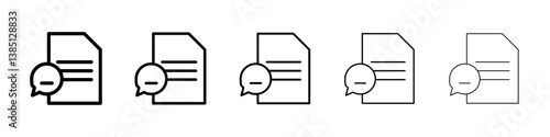 Complaint icons vector set in different stroke line style