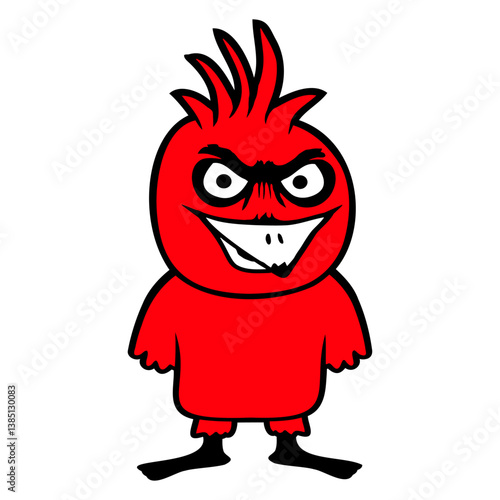 Parrot bird stares evil dangerous aggresive rage Isolated Vector Graphic Design Illustration
