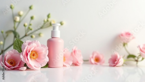 Crisp white backdrop, perfect for showcasing beauty products, professional, minimal