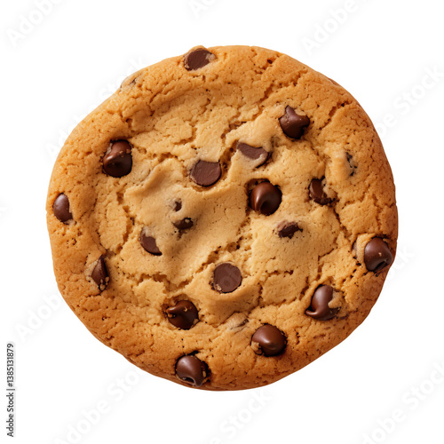 chocolate chip cookies isolated on white background