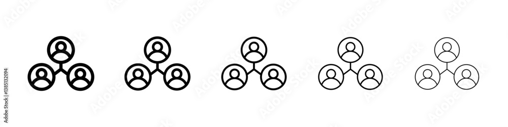 Network icons vector set in different stroke line style Network icons vector set in different stroke line style