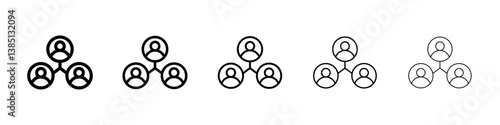 Network icons vector set in different stroke line style