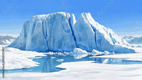 Glacial whispers glacier isolated watercolor vector illustration svg 