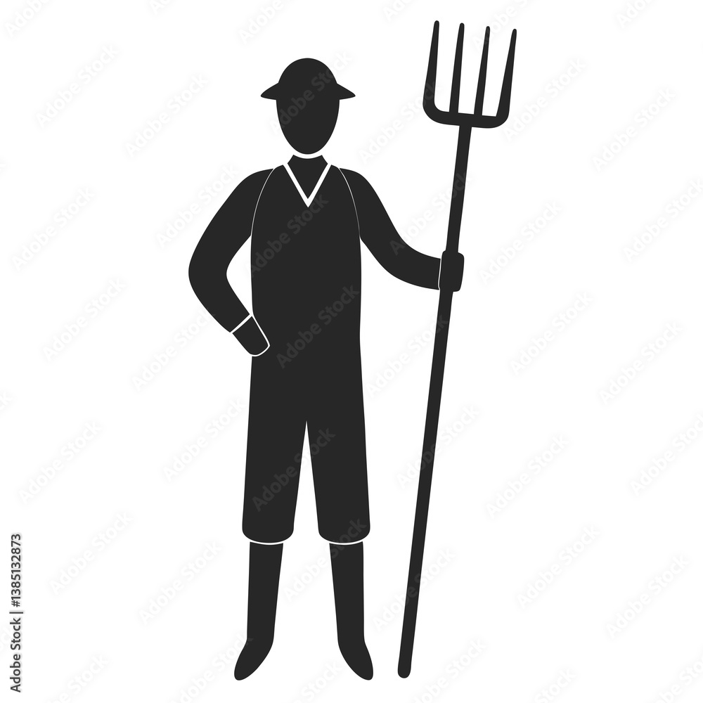 Pitchfork silhouette vector illustration Pitchfork silhouette vector illustration