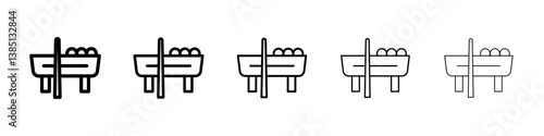 Pool table icons vector set in different stroke line style