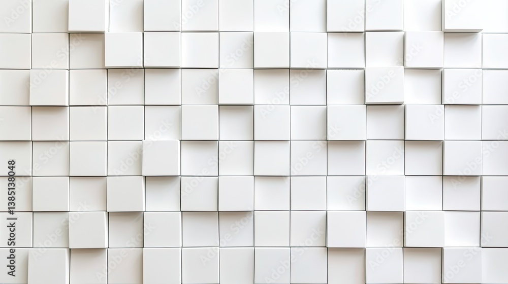 Obraz premium Contemporary abstract white ceramic mosaic wall texture for modern interior design