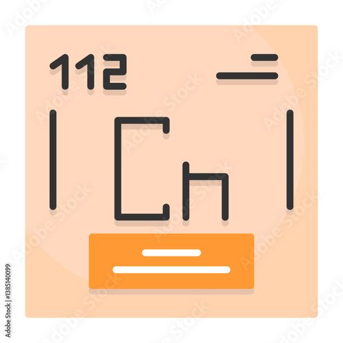 Copernicium Flat Style Icon