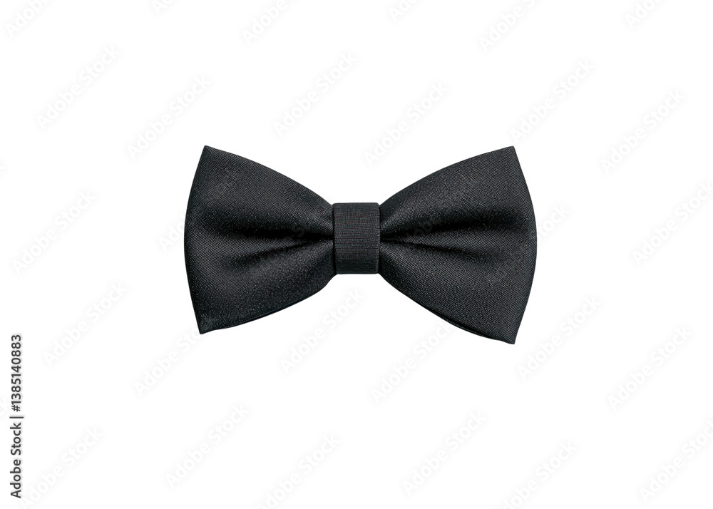 Black bow tie on transparent background. Classic formal wear accessory. Black bow tie on transparent background. Classic formal wear accessory.