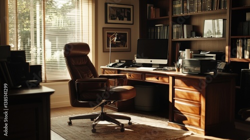 Wallpaper Mural a home office desk and chair  Torontodigital.ca