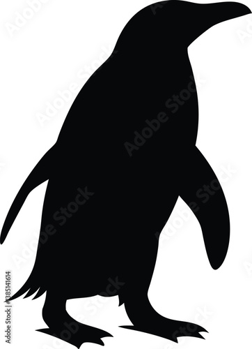 Emperor penguin silhouette vector art on transparent background