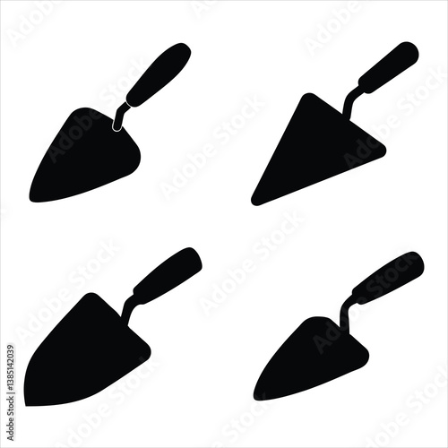 Set of Silhouettes of trowel