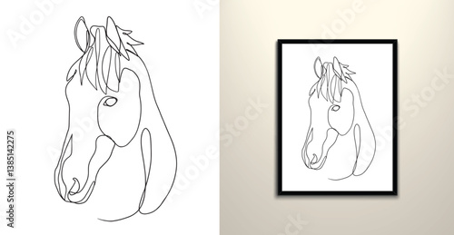 line art drawing horse 