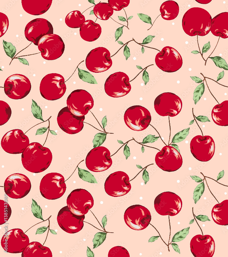 seamless pattern with cherries seamless pattern with cherries