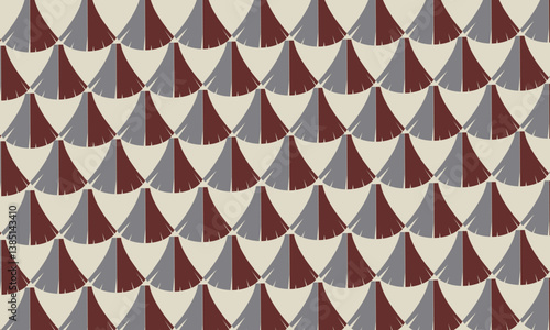 Retro geometric seamless pattern with stars in a stylish vintage design featuring triangles, chevrons, and vibrant pink tones