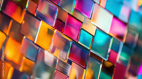 Holographic rainbow foil iridescent texture abstract hologram background