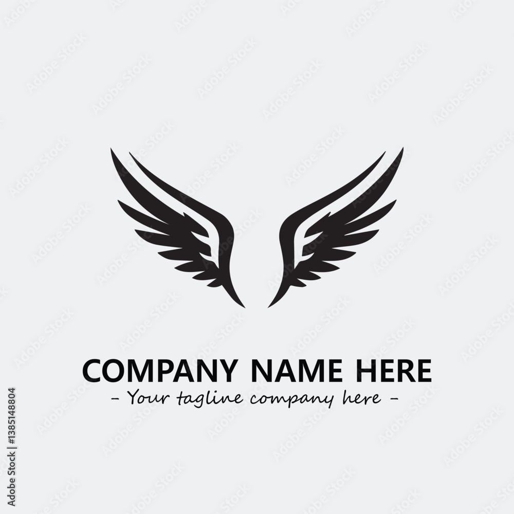 Wing illustration black and white for logo company vector image
Wing illustration black and white for logo company vector image
