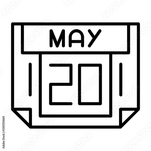 20 May Outline Style Icon
