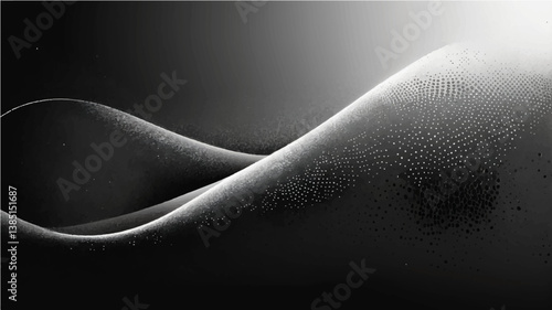 The abstract halftone background consists of different dots.