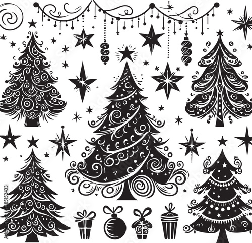 Elegant Christmas Tree Silhouettes