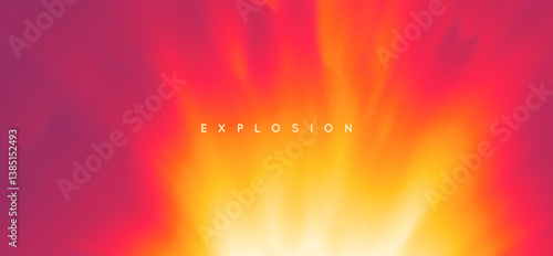 Explosion. Solar or stellar radiation. Background with blur effect. Vector illustration for banner, flyer, brochure, booklet, presentation or website.
