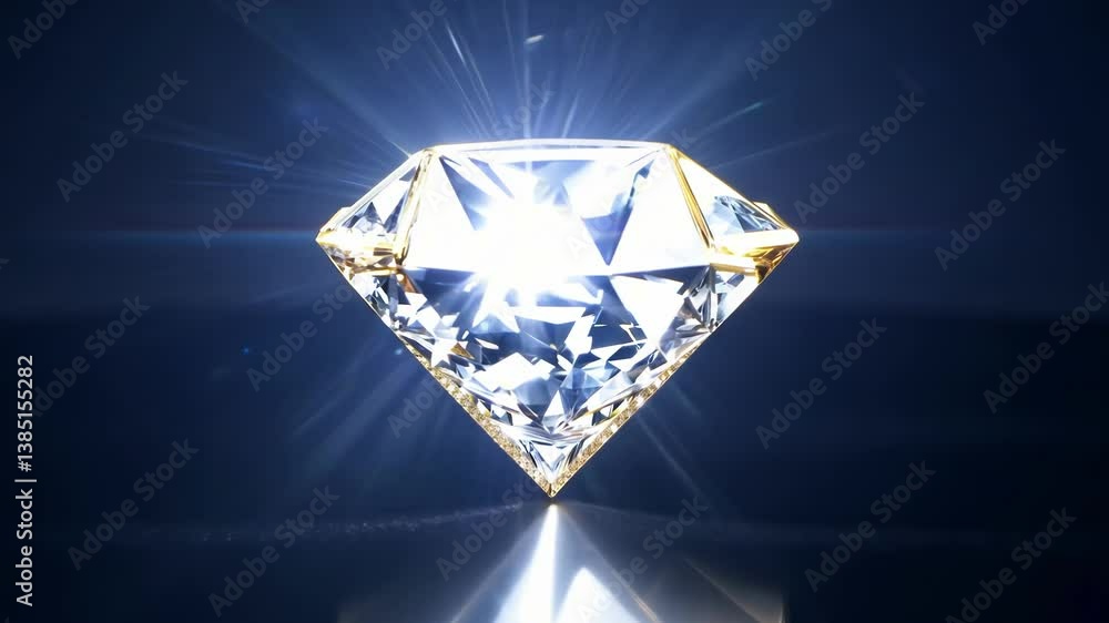 Diamond sparkling with increasing brilliance on dark background. Crystal gemstone gradually illuminates and reflects light more intensely, showcasing its multifaceted beauty and luxury appeal. Diamond sparkling with increasing brilliance on dark background. Crystal gemstone gradually illuminates and reflects light more intensely, showcasing its multifaceted beauty and luxury appeal.