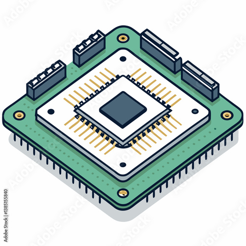 Create a vector illustration bold black stroke outline of a bio-integrated microchip circuit subtly integrated onto a moth's wing.  High detail, intricate.
