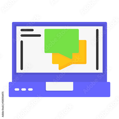 Chat Laptop Interface Flat Icon