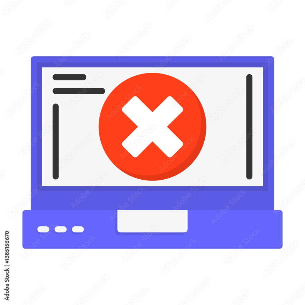 Obraz premium Close Laptop Interface Flat Icon