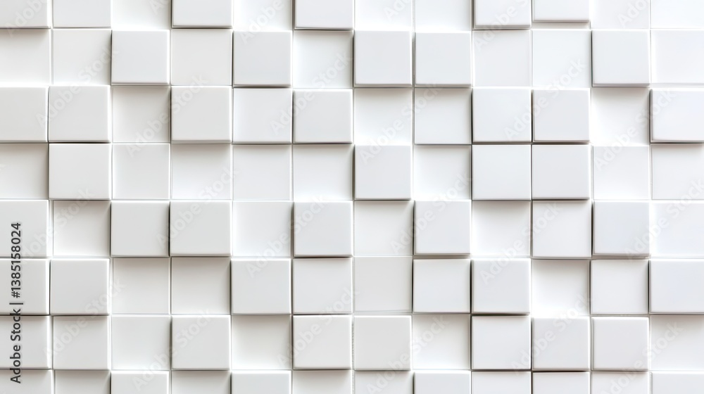 Abstract white ceramic mosaic tile wall texture design modern interior digital art minimalistic close-up view Abstract white ceramic mosaic tile wall texture design modern interior digital art minimalistic close-up view
