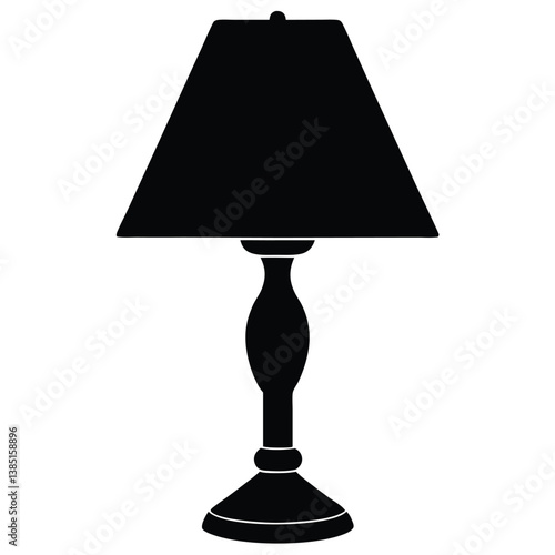 Classic Table Lamp Silhouette With Trapezoid Shade and Turned Base Design