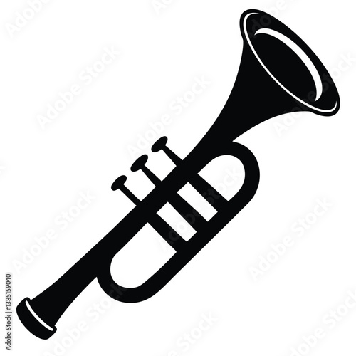 Classic Trumpet Design, Music Instrument Illustration, 