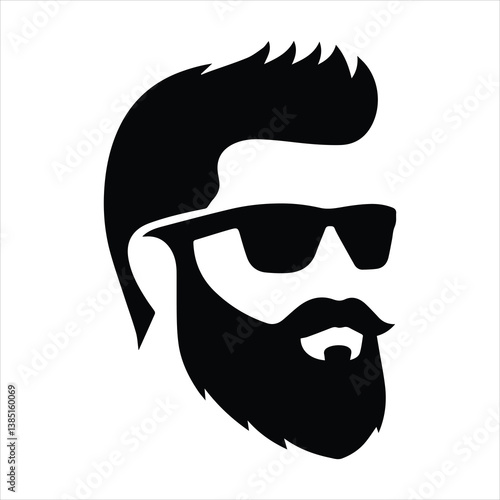 Silhouette of a Bearded Man with Sunglasses