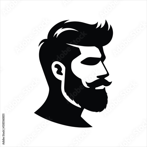 Silhouette of a Bearded Man with Mustache