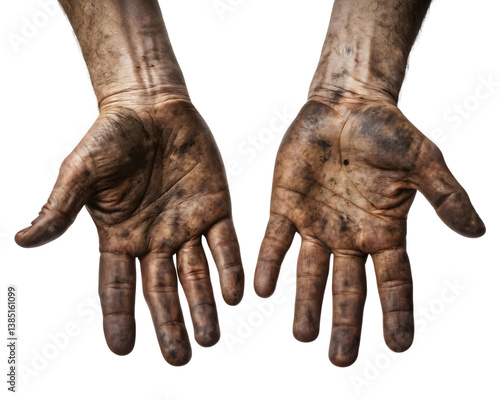 Wallpaper Mural Transparent Illustration of Dirty Hands Representing Hard Work, Grit, and Perseverance with Visible Grime and Textures Torontodigital.ca