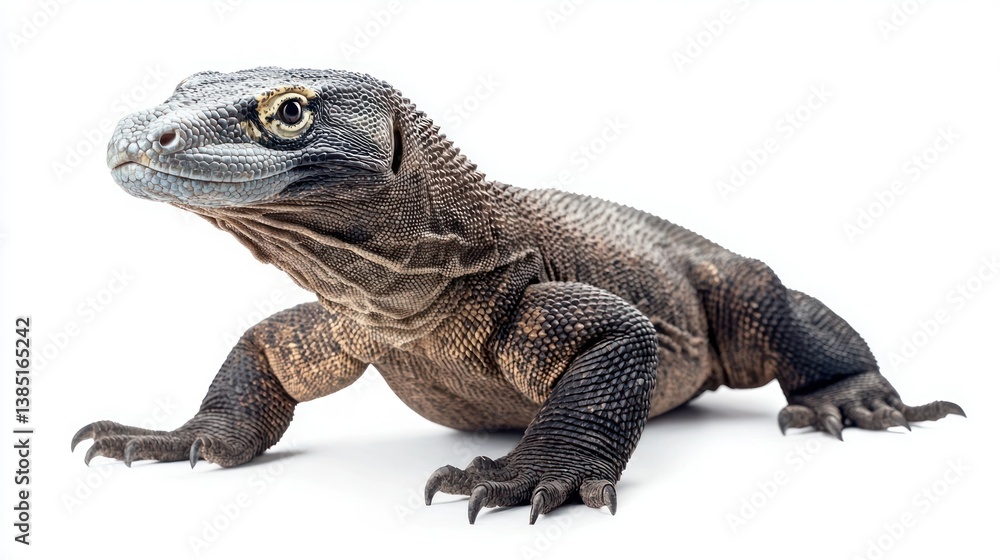 Fototapeta premium Komodo Dragon isolated on white background