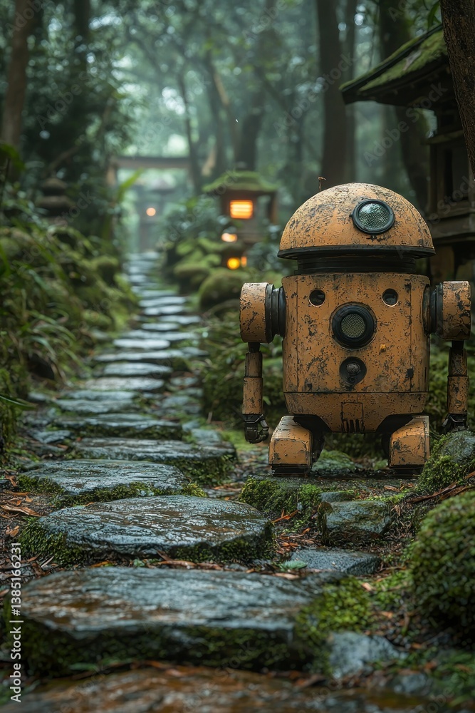 Rusty Robot on a Misty Forest Path Rusty Robot on a Misty Forest Path
