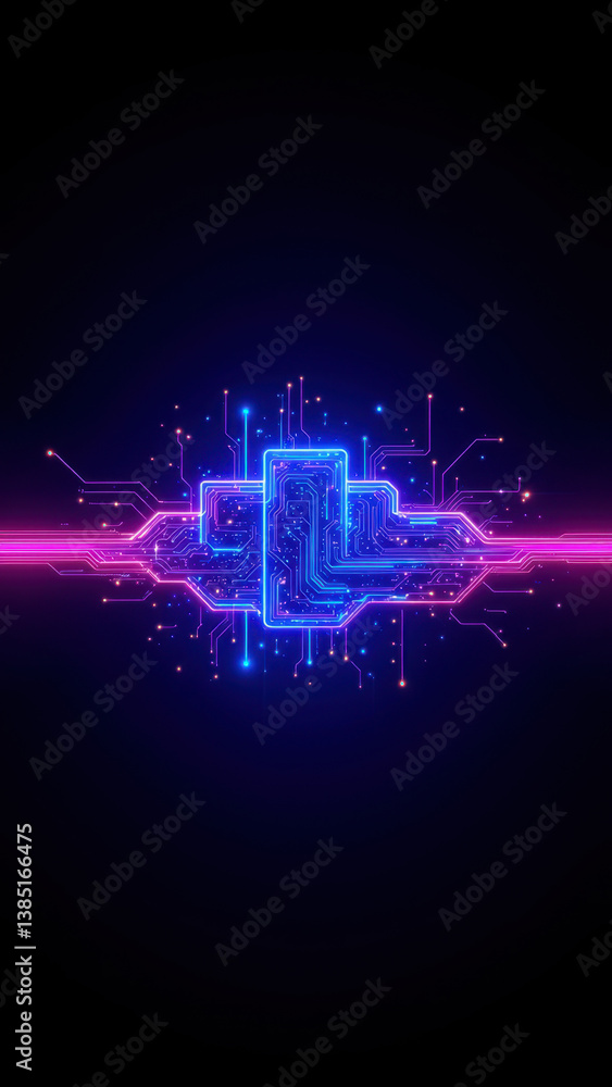 Obraz premium Cybersecurity abstract glowing digital network concept.