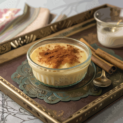 cup of  dessert with cinnamon