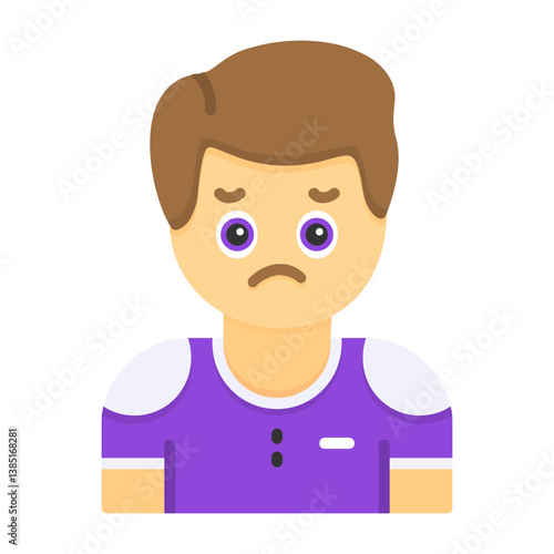 Regret Flat Style Emotion Icon