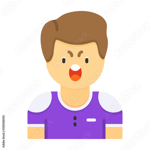 Indignation Flat Style Emotion Icon