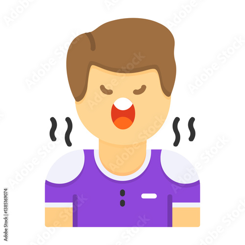 Hostility Flat Style Emotion Icon
