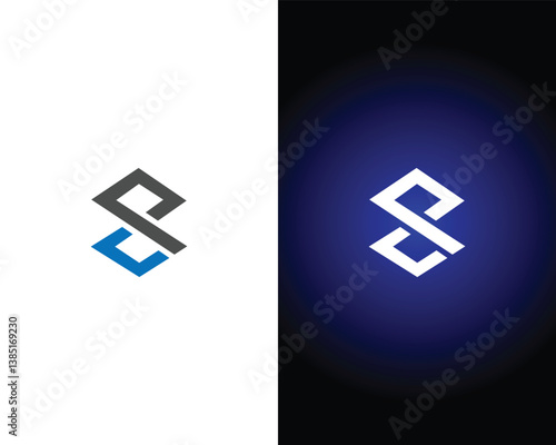Letter PS or SP abstract logo icon design vector template elements.