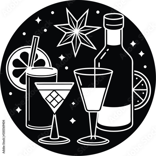 drink and cocktails vector.