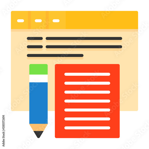 Content writer Flat Style Icon